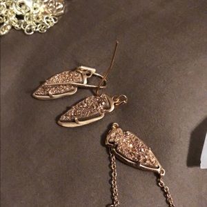 Rose gold drusy skylie set